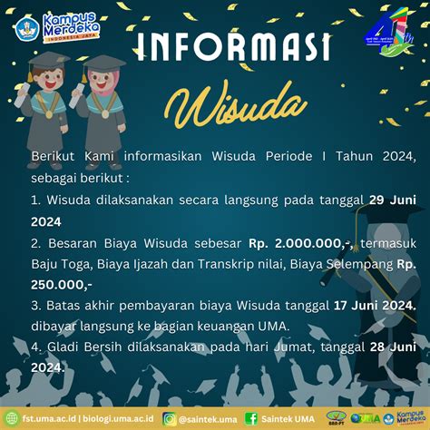 PENGUMUMAN WISUDA PERIODE I TAHUN 2024 Universitas Medan Area