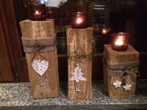 Kerzenständer aus Holz Weihnachtsdekoration Basteln weihnachten