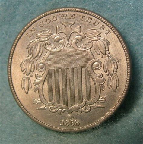 1868 Shield Nickel BU United States Coin Coins The Unit