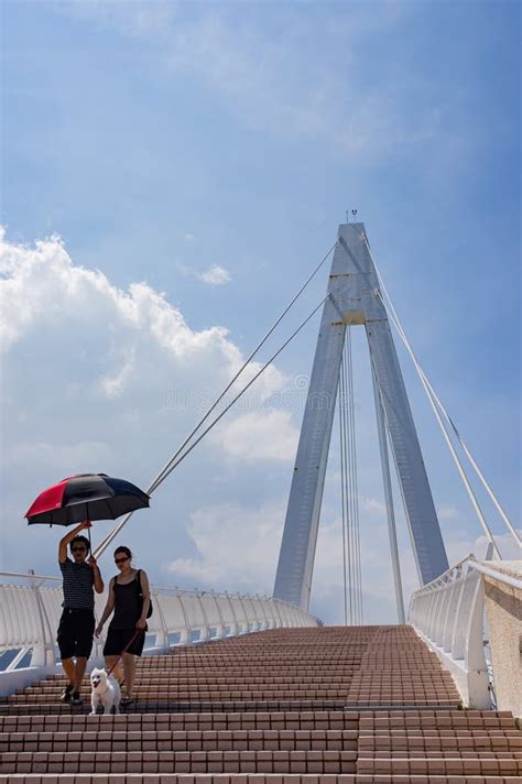 Sunny View Of The Lover S Bridge Of Tamsui Fisherman S Wharf Editorial