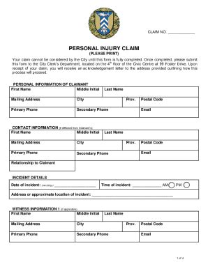 Fillable Online Standard Tort Claim Form Fax Email Print PdfFiller