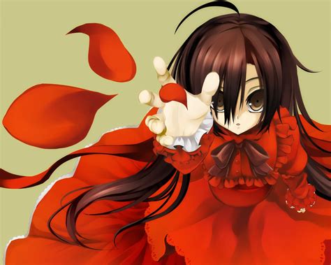 Wallpaper Illustration Anime Brunette Cartoon Red Dress Kure Nai