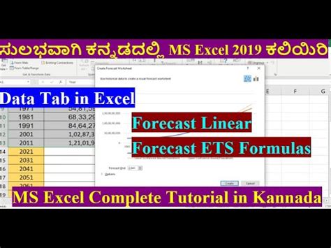 Ms Excel In Kannada Microsoft Excel In Kannada Forecast Linear