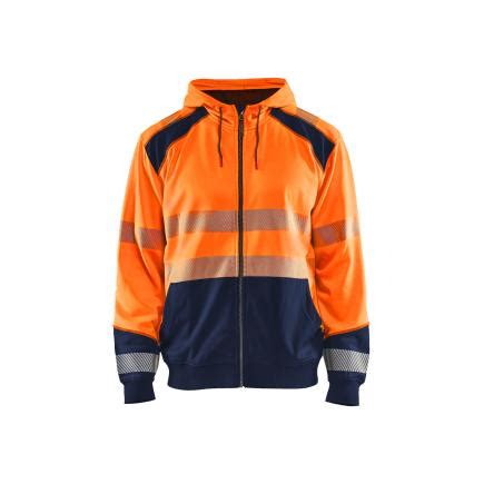 Blaklader Sudadera Alta Visibilidad Con Capucha Naranja Azul Marino