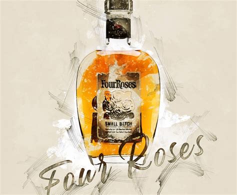 Four Roses Bourbon Whiskey Original Wall Art Decor Etsy