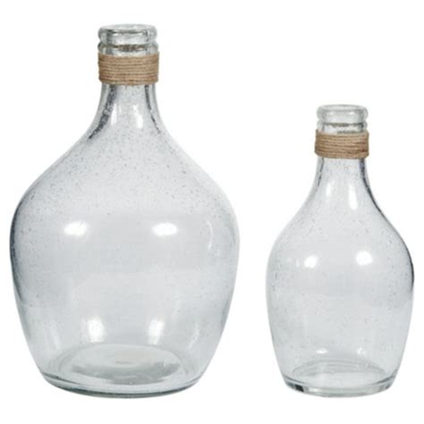 Signature Design By Ashley Marcin Modern Glass 2 Peiece Bottle Neck Vase Set Clear