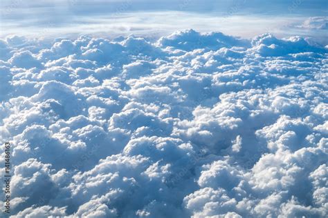 Sky Photographed From Top White Clouds Over Earth Background Dense