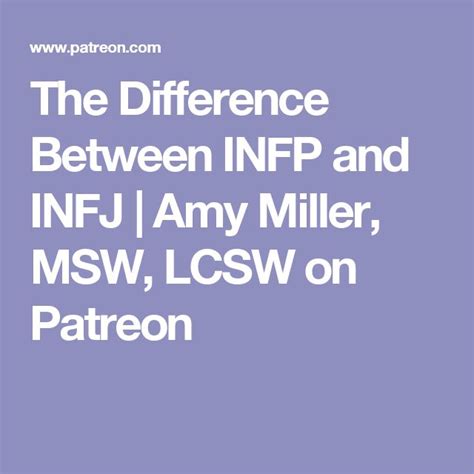 The Difference Between Infp And Infj Amy L Miller Msw Lcsw Lcsw