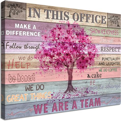 Pink Inspirational Wall Art For Office Women Motivational Quotes