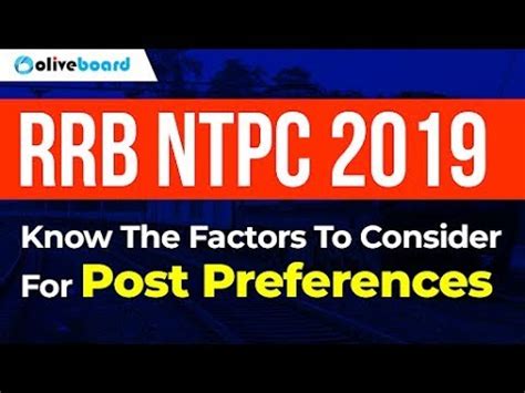 RRB NTPC Know The Factors To Consider For Post Preferences YouTube