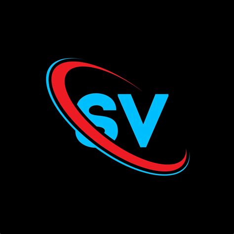 SV logo. SV design. Blue and red SV letter. SV letter logo design. Initial letter SV linked ...