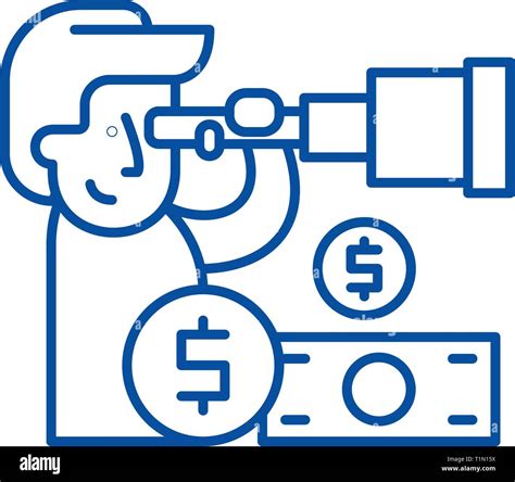 Financial Forecast Line Icon Concept Financial Forecast Flat Vector