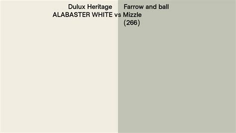 Dulux Heritage Alabaster White Vs Farrow And Ball Mizzle 266 Side By Side Comparison