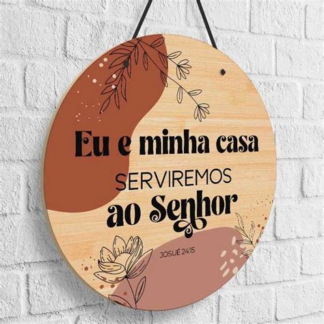 Placa Decorativa Porta Eu E Minha Casa Serviremos Ao Senhor Em 2024