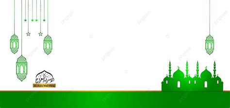 Isra Miraj Islamic Background Banner With Lantern And Mosque Ramadan