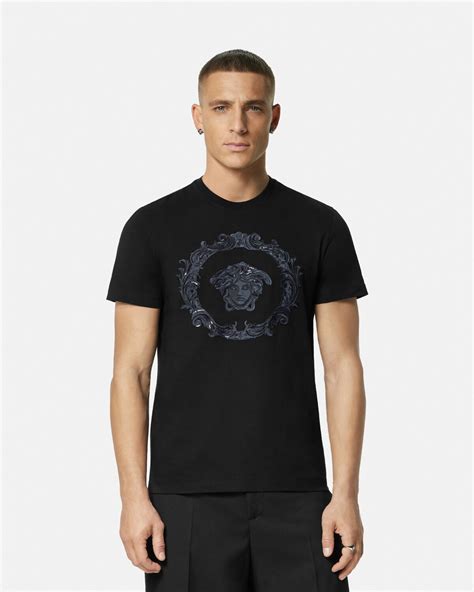 Medusa Cartouche T Shirt Black Versace Us