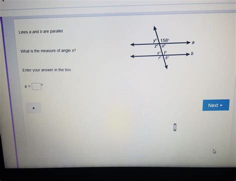 Lines A And B Are Parallel What Is The Measure Of Angle S Enter Your