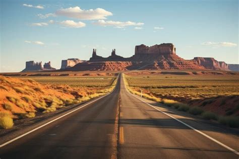 Paisaje De La Carretera Del Desierto Foto Premium