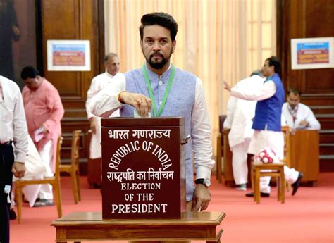 Union Minister Anurag Thakur Casts His Vote During The Presidential