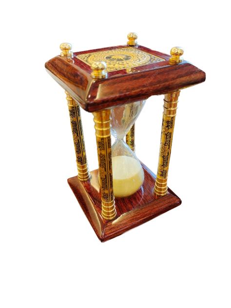 Premium Photo Decorative Vintage Wooden Hourglass On A White