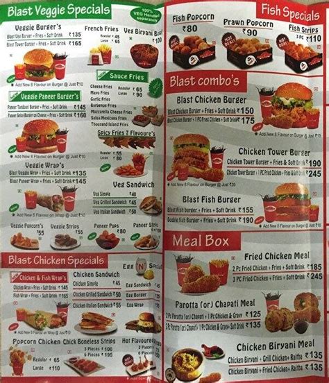 Chick Blast Menu Menu For Chick Blast Rt Nagar Bangalore Zomato