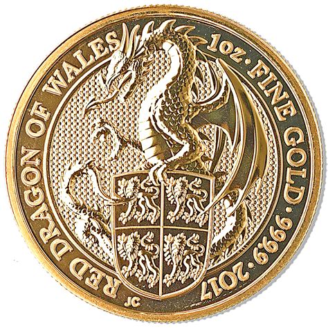 United Kingdom Gold Queen S Beast 2017 Dragon 1 Oz