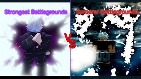 Gojo Showcase Strongest Battlegrounds VS Sorcerer Battlegrounds YouTube