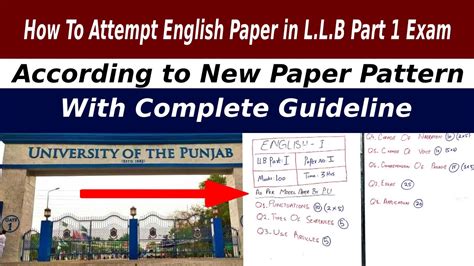 How To Attempt English Paper In LLB Part 1 Exam According To New