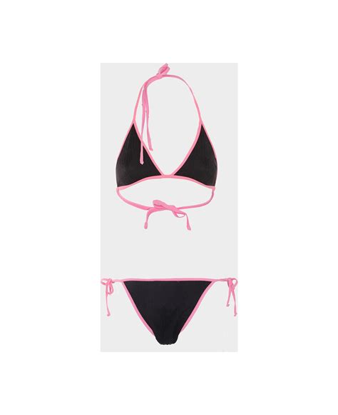 Moschino Black And Pink Bikini Beachwear Italist