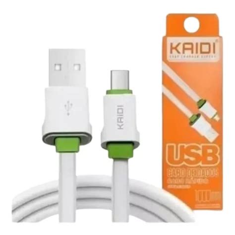 Cabo Usb De Carga Dados Carrega Rapido Refor Ado Tipo C Kaidi Shopee