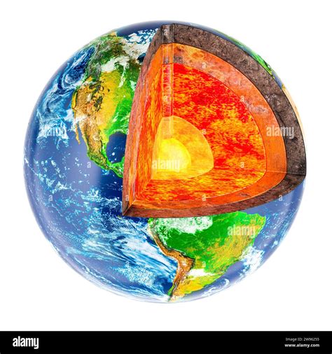 Detailed Structure Of Earth Globe Cross Sectional Earth Model 3d