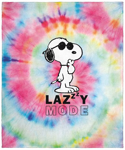 Buy INTIMO Peanuts Snoopy Joe Cool Tie Dye Lazy Mode Silk Touch Throw