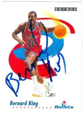 Bernard King Autographed Basketball Card Washington Bullets