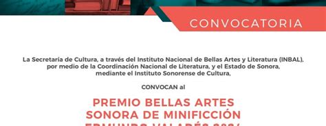 Premio Bellas Artes Sonora De Minificci N Edmundo Valad S