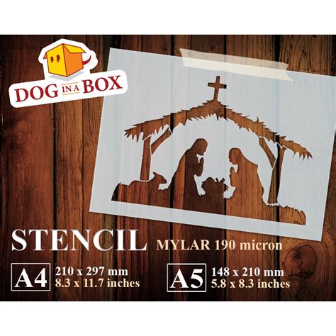 Nativity Stencil N Reusable Christmas Stencil For Nativity Scene