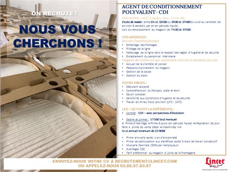 On Recrute Postes A Pourvoir En Cdi Fromagerie Lincet