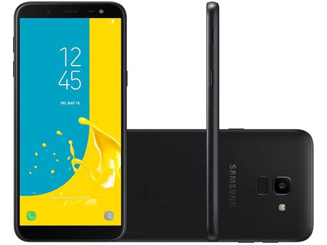 Smartphone Samsung Galaxy J6 64gb Preto Dual Chip 4g Câm 13mp Selfie 8mp Flash Celular