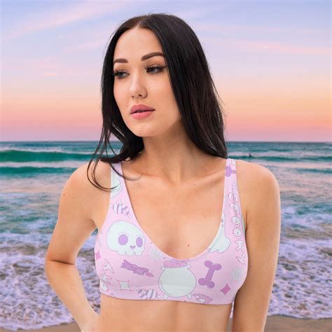 Soft Goth Bikini Top Spooky Babe Yami Kawaii Pastel Goth Clothing Clothes Swim Wear Plus Size