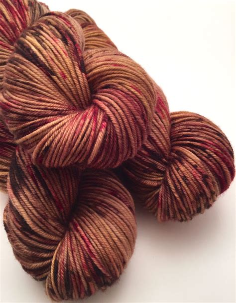 Hand Dyed Yarn Brown Tan Pink Merino DK Weight Superwash Etsy Hand