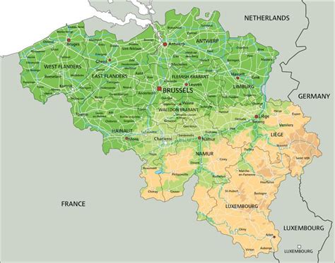 Belgium Relief Map