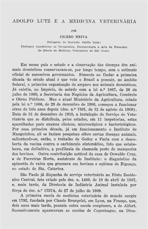 PDF Em nosso país o estudo e a observacão das doenças dos ani mais