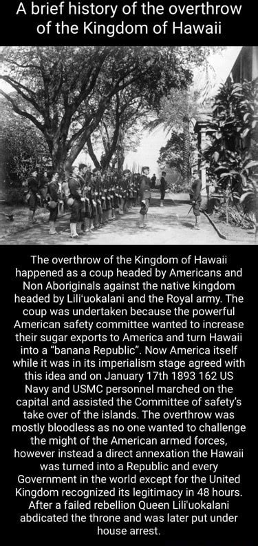 A Brief History Of The Overthrow Of The Kingdom Of Hawaii The Overthrow