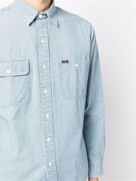 Polo Ralph Lauren Classic Fit Long Sleeve Chambray Cotton Button Down