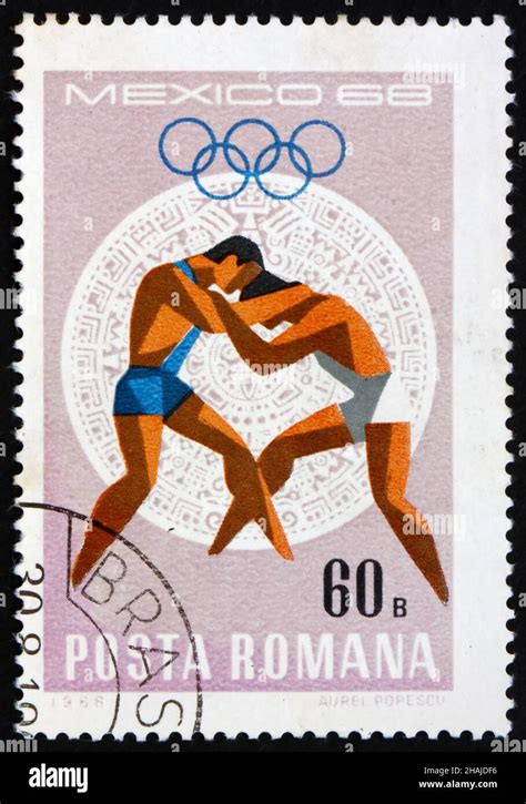 ROMANIA CIRCA 1968 A Stamp Printed In The Romania Shows Wrestling