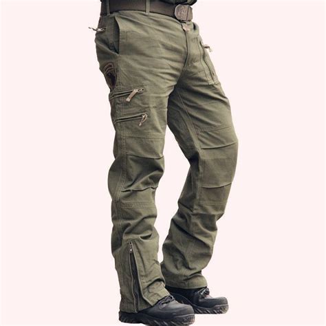 Spring Stright Leg Men Cotton Breathable Cargo Loose Military Pants