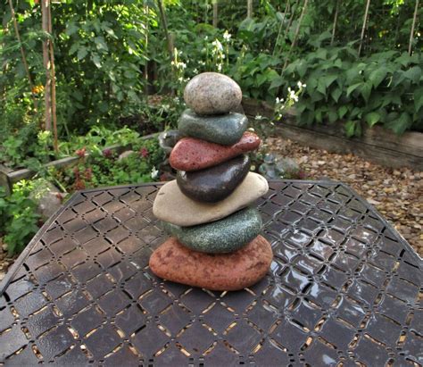 Colorful Re Stackable Rock Cairn From Lakes Superior And Michigan