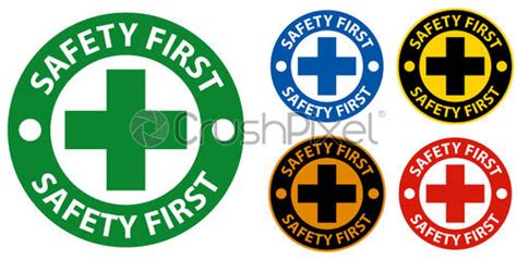 Caution Safety First Sign On White Background Stock Vector 4735600