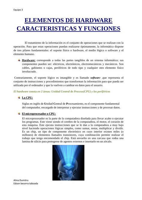 Pdf Elementos De Hardware Caracteristicas Y Pdf Filecaracteristicas