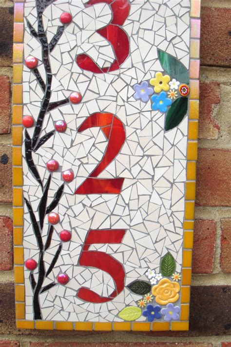 Mosaic House Number Sign Plaque Street Address Yard Art Etsy