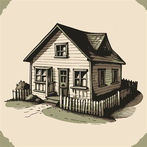 Vintage Line art House 25780460 Vector Art at Vecteezy